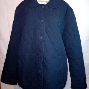 NWOT Tommy Hilfiger Quilted Jacket – Navy, Women’s XL, Logo, Pockets, Button-Up